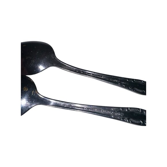Vintage Stainless Charleston Classic Tablespoons Lot Of 2 Washington Forge Korea - Picture 6 of 6